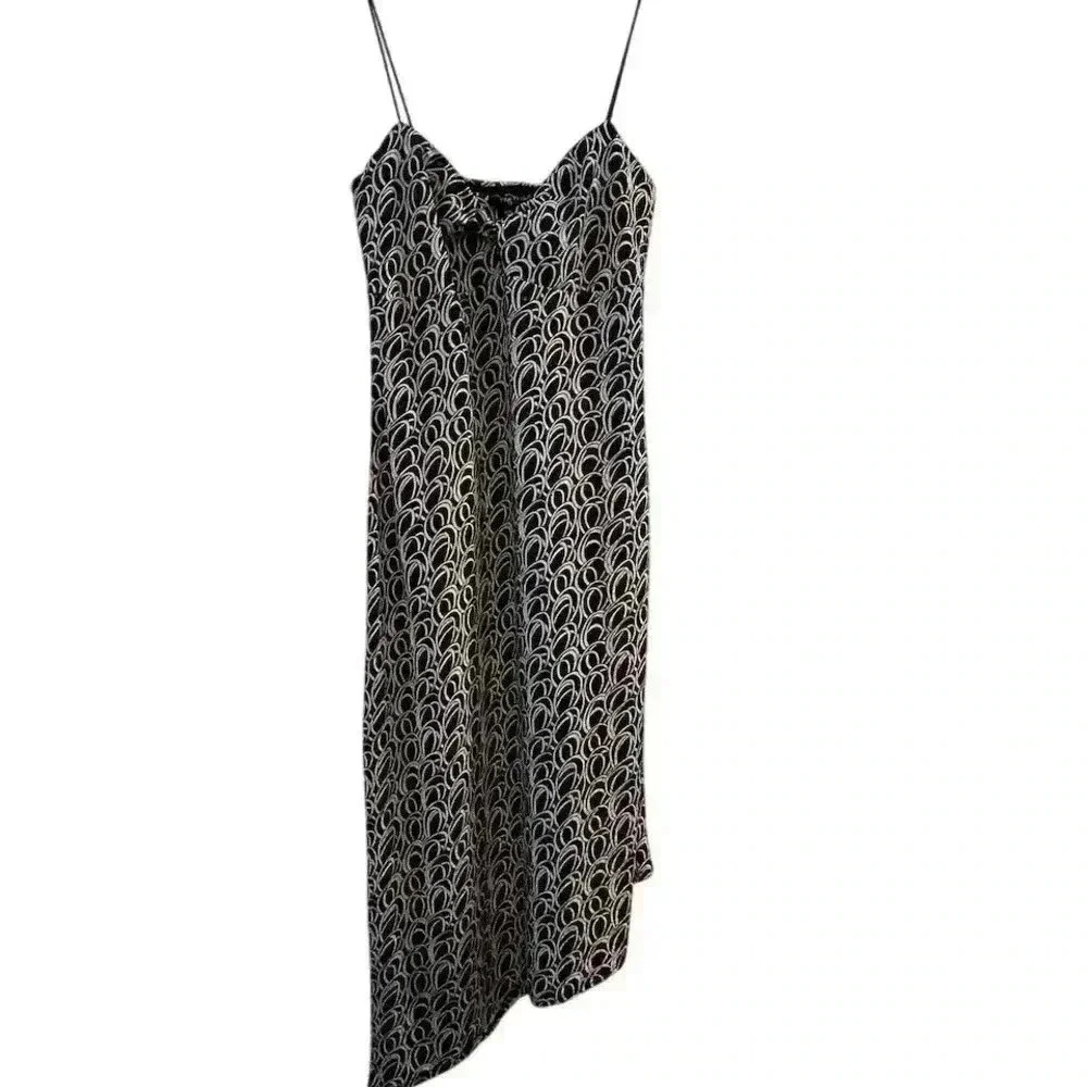 My Michelle Women's M Black‎ Swirl pattern Midi  Dress Formal Sequin Spring Y2k